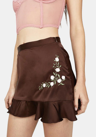 Blissful Ingenue Satin Mini Skirt