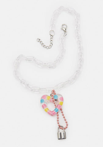 Locked Up Lovers Chain Necklace