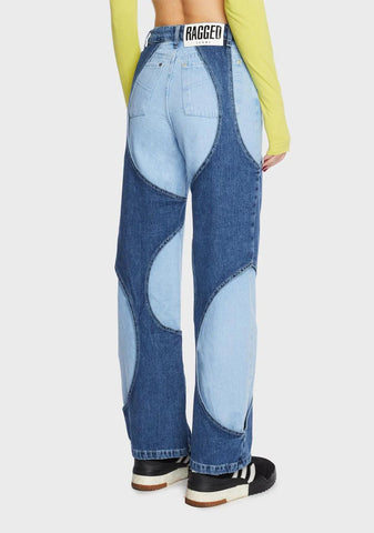 Circle Layered Dad Jeans