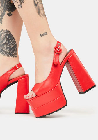 Say It Red Platform Heels
