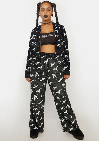 Plus Bat Behavior Velvet Track Pants