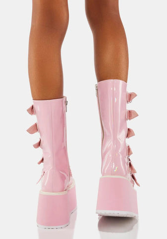 Pink Holographic Prizm Heist Buckle Boots