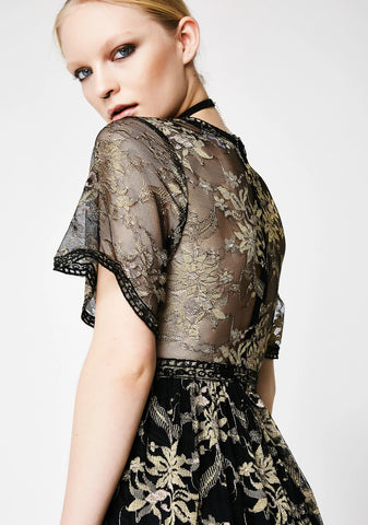 Sheer Elegance Floral Dress