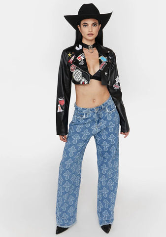 Drinks On Me Vegan Leather Jacket