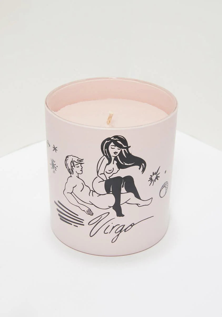 Pink Virgo Zodiac Massage Candle
