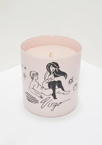 Pink Virgo Zodiac Massage Candle
