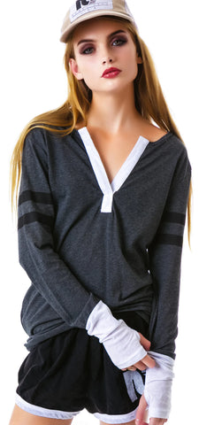 Nice To Meet You Henley Shirt - Light Blue