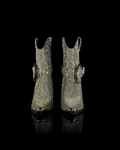Sharp Sheriff Shine Cowboy Boots - Silver