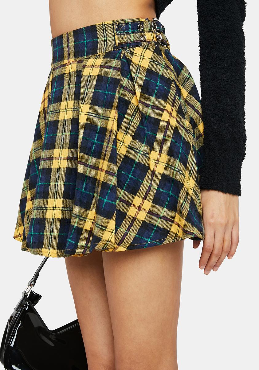 Plaid Pleated High Waist Mini Skirt