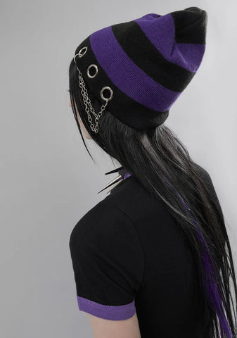 Been Better Striped Chain Beanie