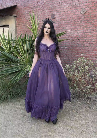 Dance With Death Sleeveless Maxi Dress - Violet