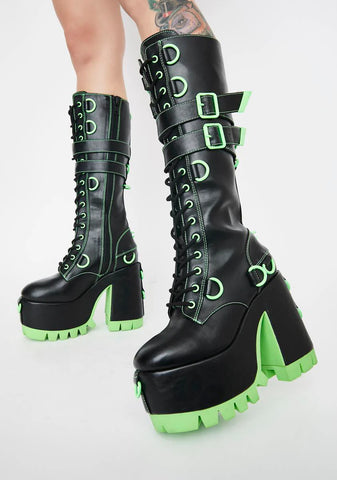 Atomic Wasteland Knee High Boots