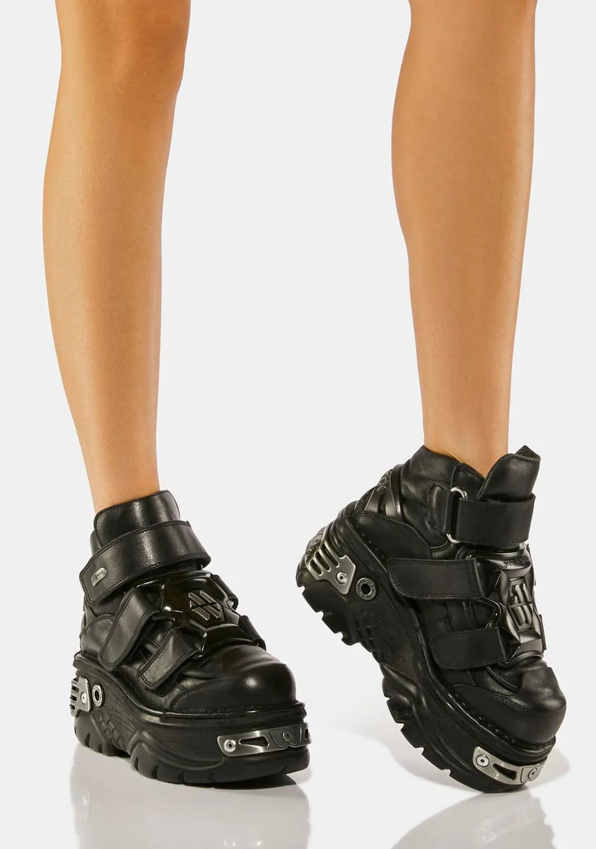 Metallic C3 Leather Ankle Boots