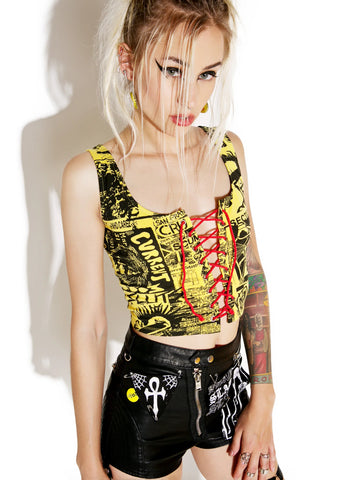 Headliner Lace-Up Crop Tank