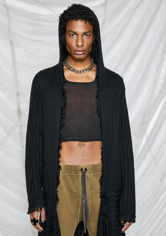 Synth Unisex Hooded Longline Cardigan