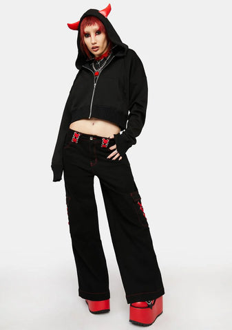 Crafty Devil Cropped Hoodie
