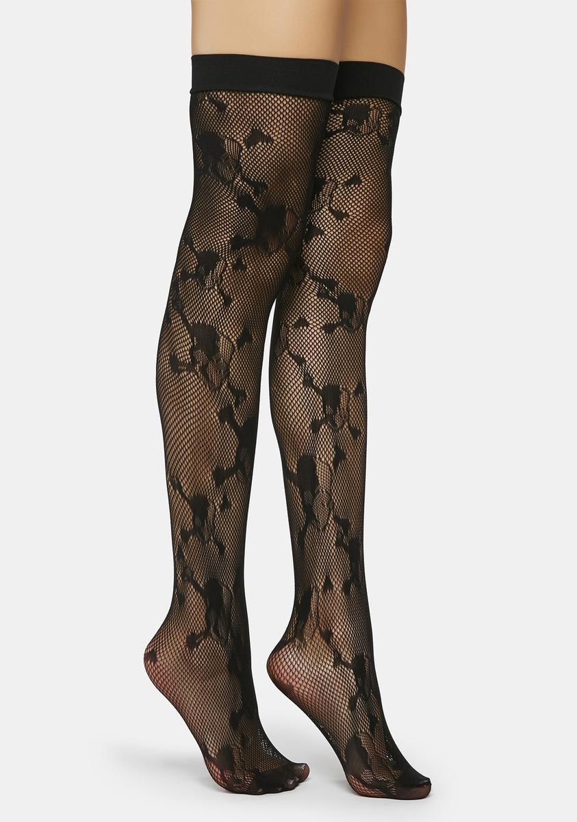 Hollow Ground Fishnet Thigh Highs