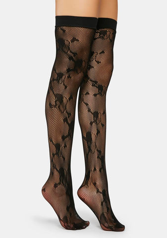 Hollow Ground Fishnet Thigh Highs