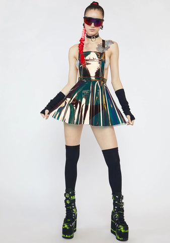 Techno Gurl Hologram Overall Dress