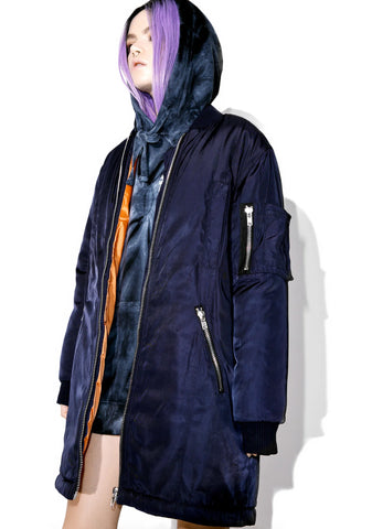 Night Fight Long Bomber Jacket