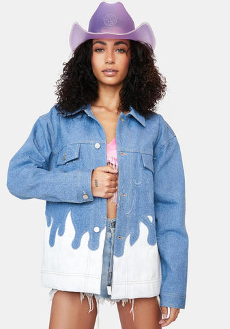 Light Up Flame Denim Jacket