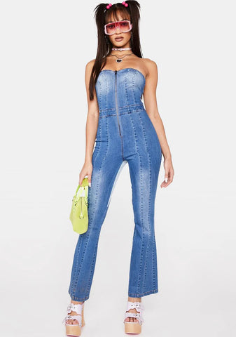 Sad 4 What Denim Jumpsuit