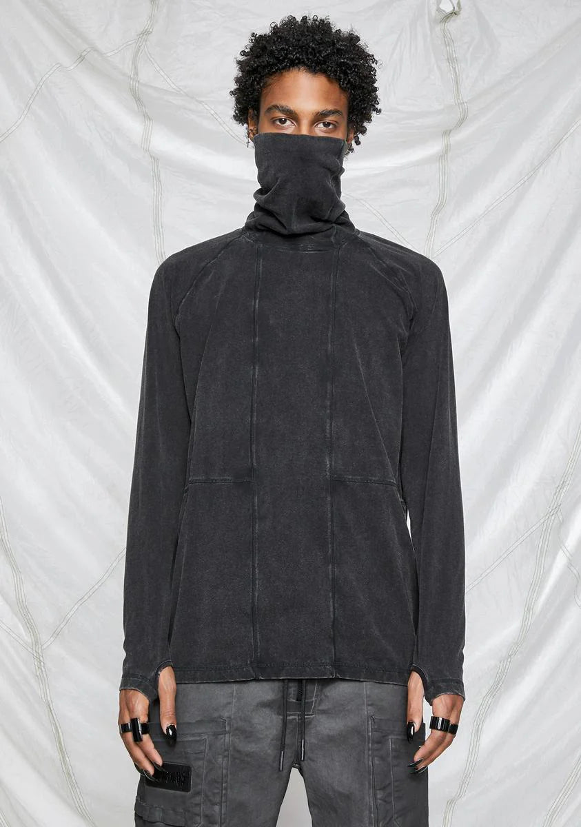 Synth Unisex Washed High Neck Mask Tee