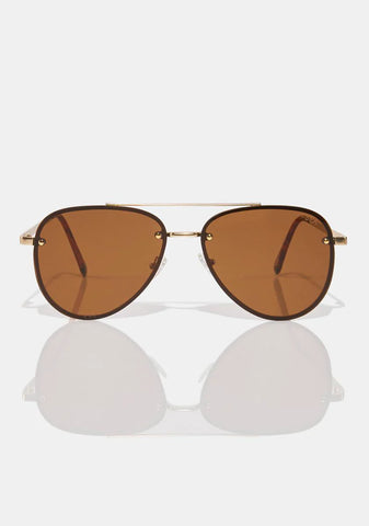River Gold Smoke Aviator Sunglasses