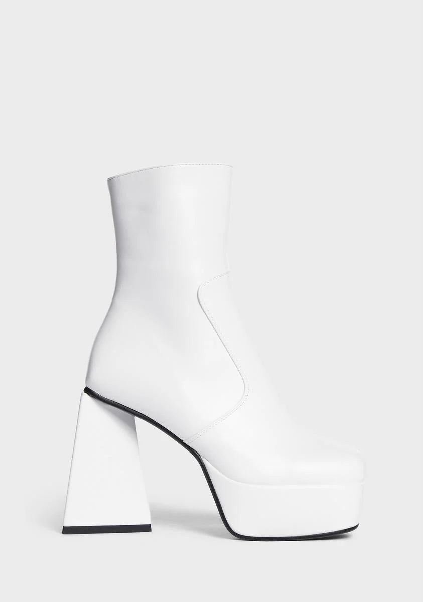 White Never Simple Ankle Boots