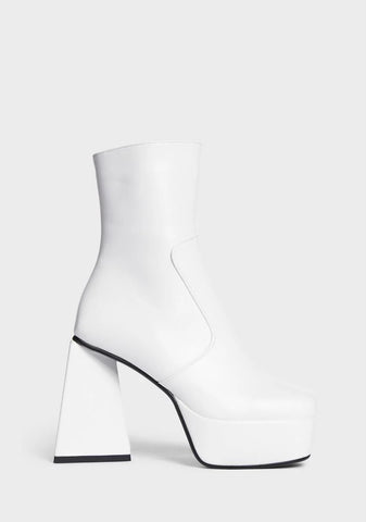 White Never Simple Ankle Boots
