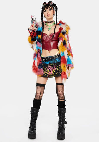 Hot Defiance In Her Corset Top