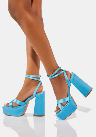 Blue Devine Platform Heels