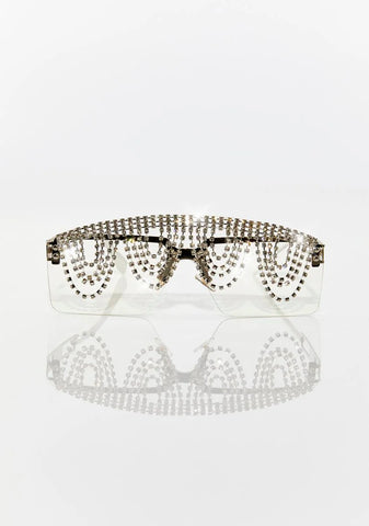 Icy Lustrous Visions Rhinestone Sunglasses