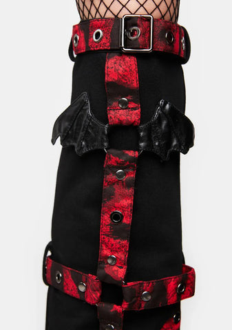 Red Punk Girls Flared Leg Sleeves