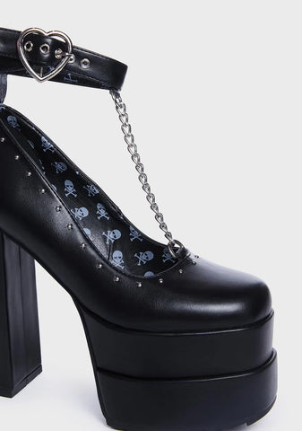 Blinded Platform Heels