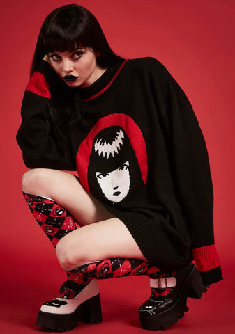 Killing Time Oversized Intarsia Sweater