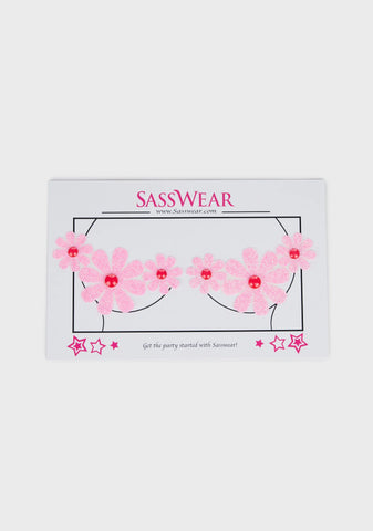 Pink Flower Child Jeweled Pasties