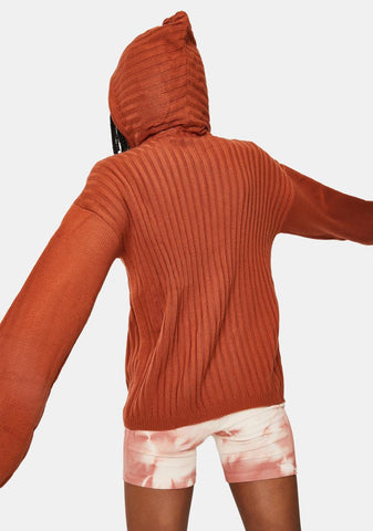 Rust Hendrix Knit Hoodie