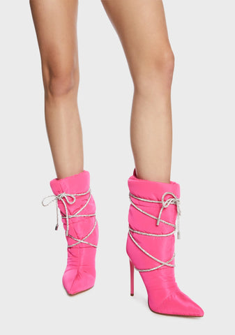 The Glam Squad Puffer Heeled Boots