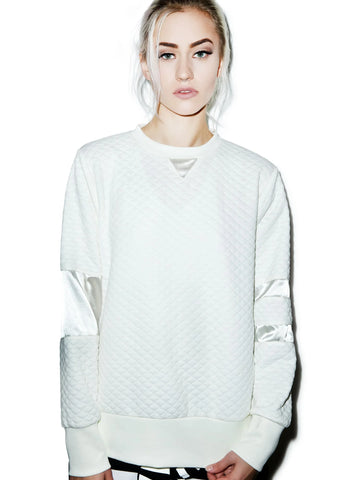 Call Me Quilted Pullover - Off White