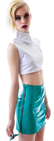Slick PVC Zipper Skirt