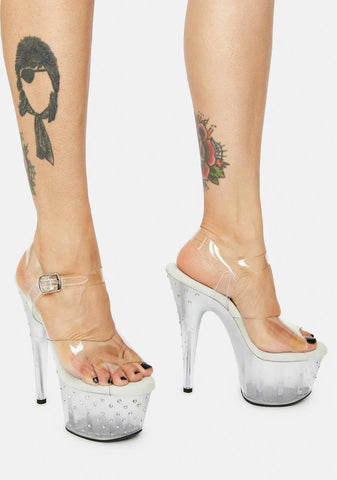 Outshine The Stars Clear Rhinestone Heels