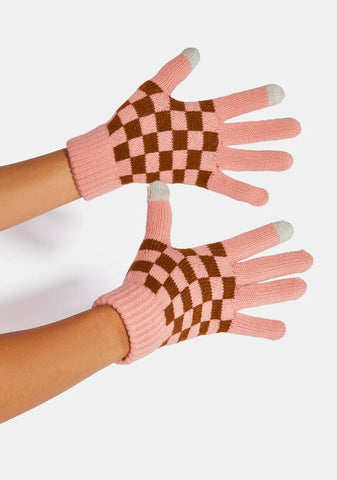 Baby Cut The Check Knit Gloves