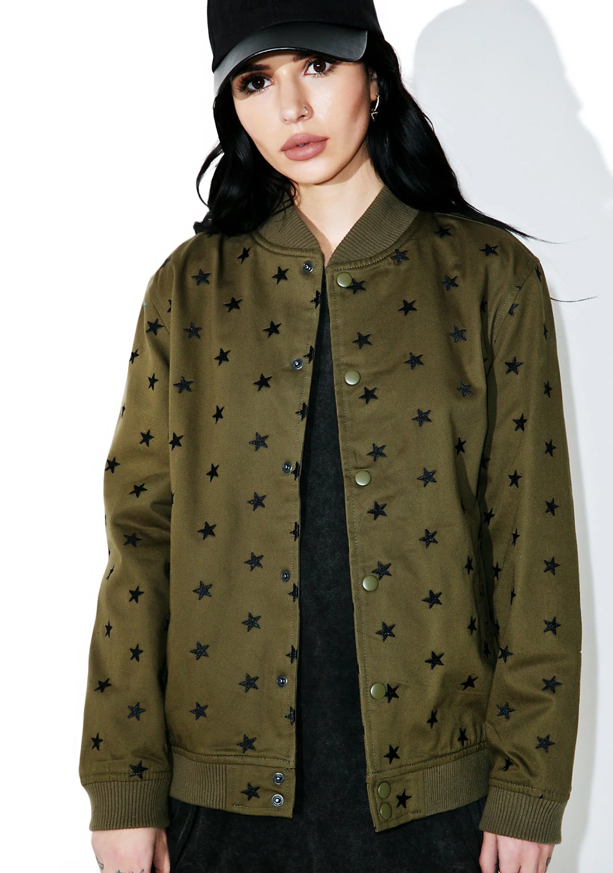 Star Embroidered Varsity Jacket