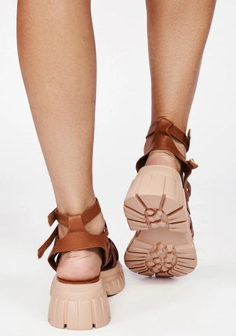 Cocoa No Guarantees Platform Sandals