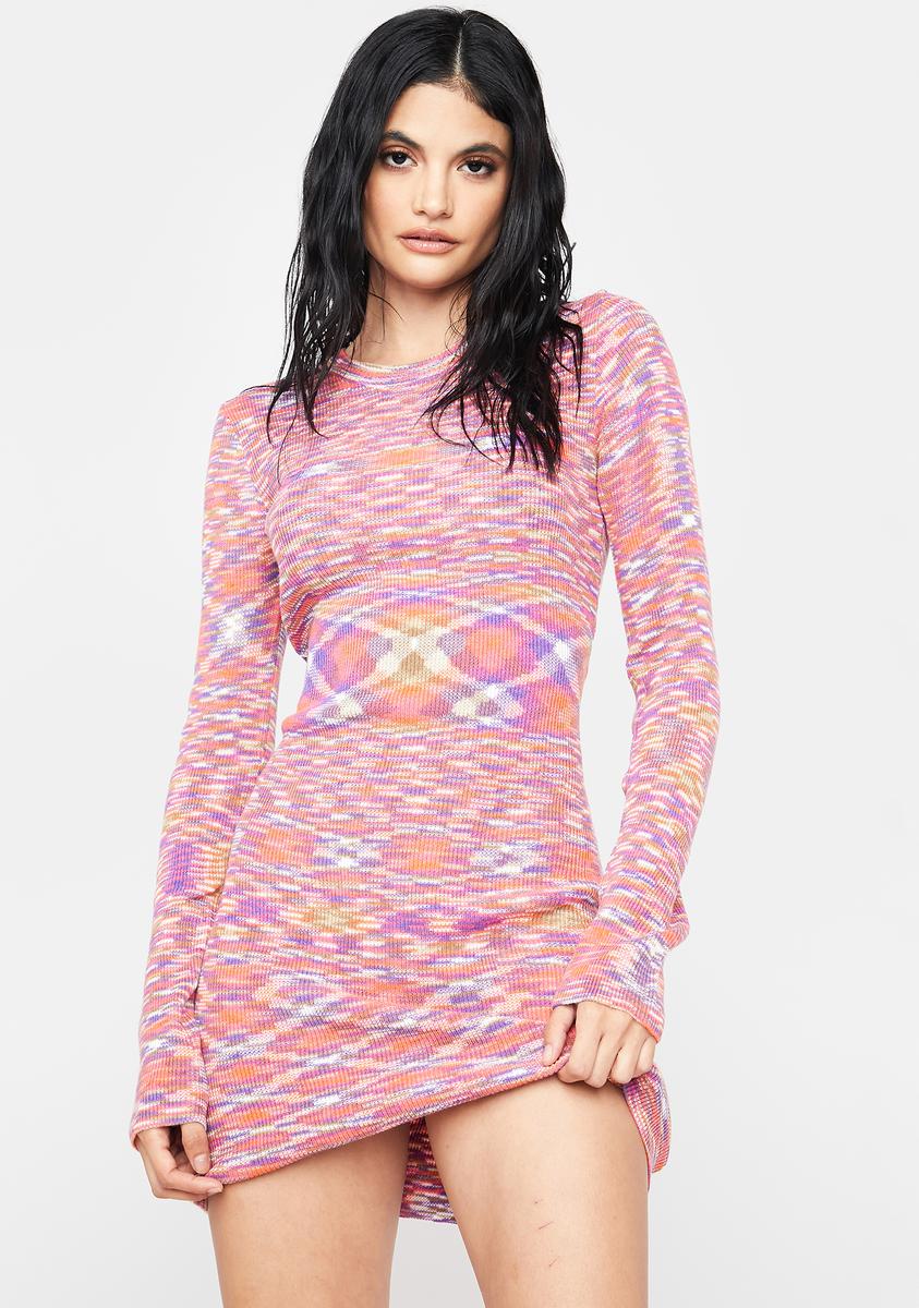 Coral I Was Your Best Knit Mini Dress