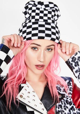 Fast Life Checkered Beanie