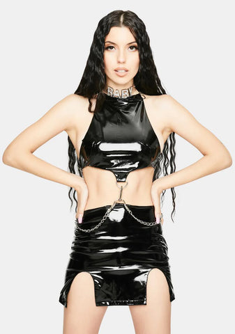 Lilith Patent Chain Mini Dress