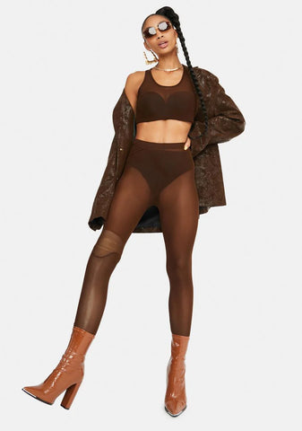 Chocolate Always The Baddest Sheer Leggings