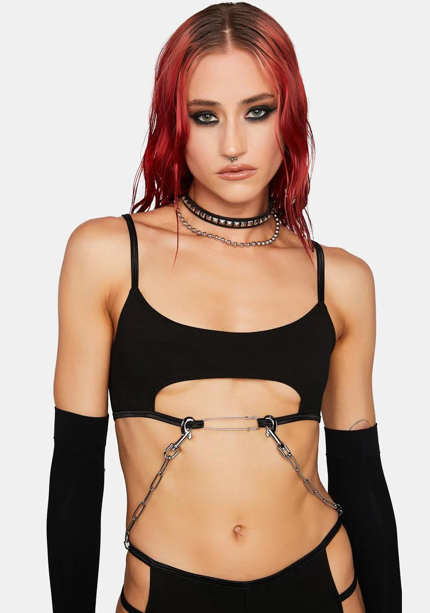 Safety First Chain Crop Top